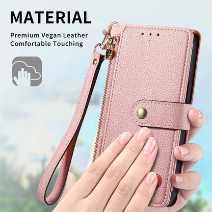 For Motorola Moto G Play 2024 Love Zipper Lanyard Leather Phone Case(Pink) - Motorola Cases by PMC Jewellery | Online Shopping South Africa | PMC Jewellery | Buy Now Pay Later Mobicred