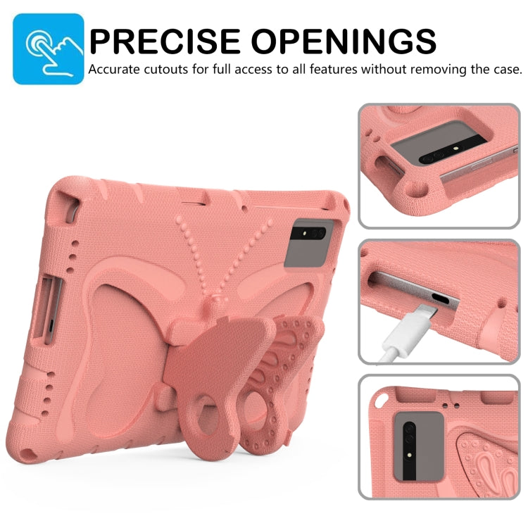 For Samsung Galaxy Tab S9 FE X510 Butterfly Bracket EVA Shockproof Tablet Case(Pink Orange) - Galaxy Tab S9 FE by PMC Jewellery | Online Shopping South Africa | PMC Jewellery | Buy Now Pay Later Mobicred