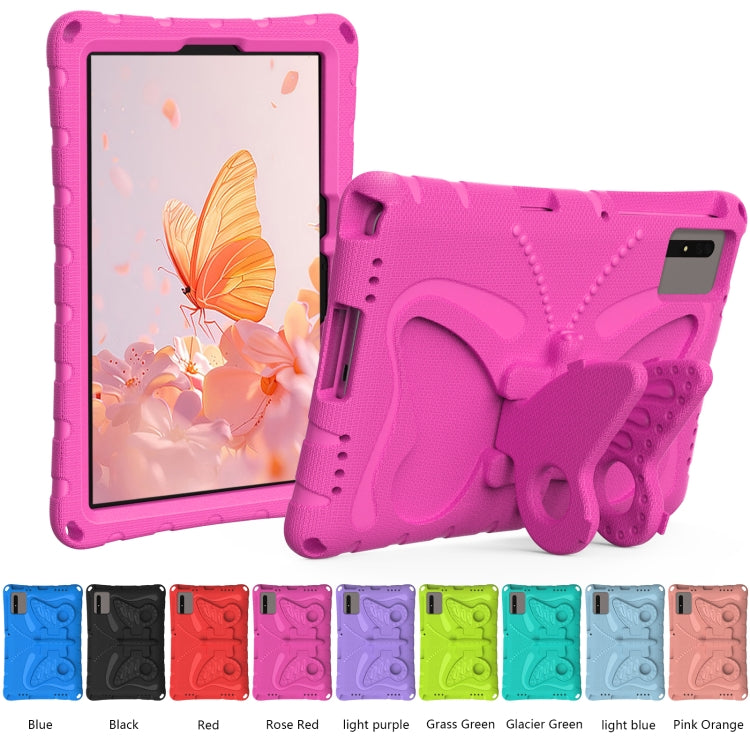 For Samsung Galaxy Tab S9 FE X510 Butterfly Bracket EVA Shockproof Tablet Case(Rose Red) - Galaxy Tab S9 FE by PMC Jewellery | Online Shopping South Africa | PMC Jewellery | Buy Now Pay Later Mobicred