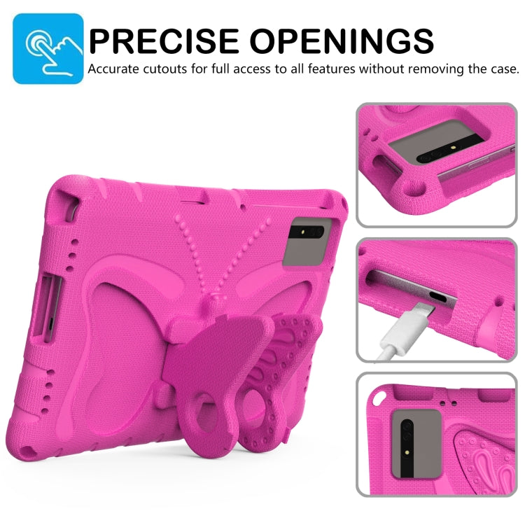 For Samsung Galaxy Tab S9 11 X710 Butterfly Bracket EVA Shockproof Tablet Case(Rose Red) - Other Galaxy Tab PC by PMC Jewellery | Online Shopping South Africa | PMC Jewellery | Buy Now Pay Later Mobicred