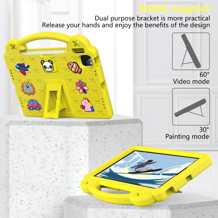 For iPad Air 11 2024 Handle Kickstand Children EVA Shockproof Tablet Case(Yellow) - iPad Air 11 2024 Cases by PMC Jewellery | Online Shopping South Africa | PMC Jewellery | Buy Now Pay Later Mobicred