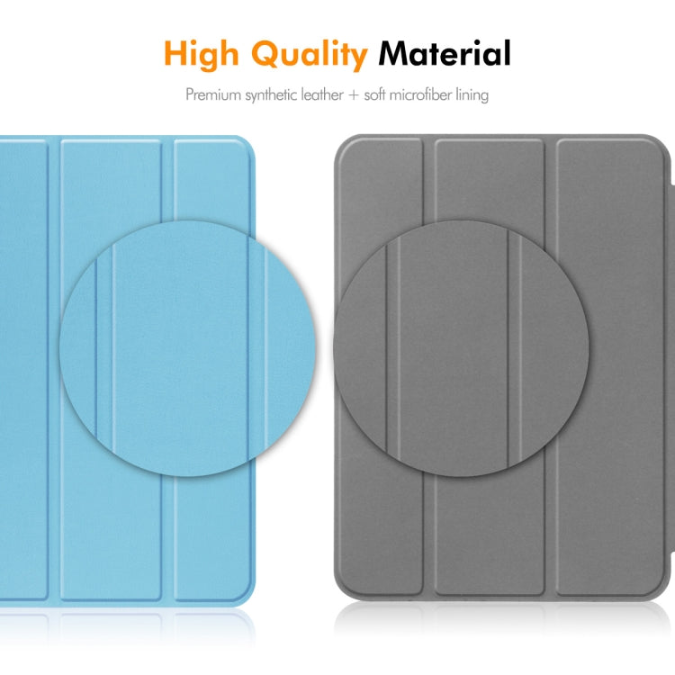 For iPad Pro 11 2024 ENKAY Tri-fold Custer Texture Platic Leather Smart Tablet Case(Dark Blue) - iPad Pro 11 2024 Cases by ENKAY | Online Shopping South Africa | PMC TechLife | Buy Now Pay Later Mobicred