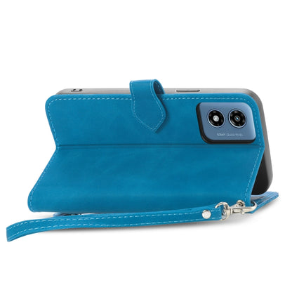 For Motorola Moto G Play 2024 Embossed Flower Zipper Leather Phone Case(Blue) - Motorola Cases by PMC Jewellery | Online Shopping South Africa | PMC Jewellery | Buy Now Pay Later Mobicred