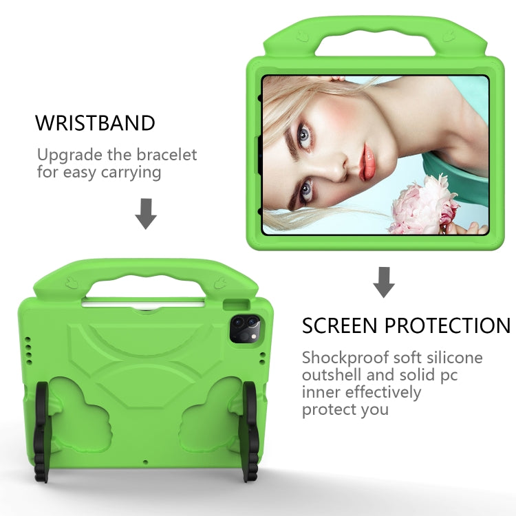 For iPad Pro 11 2024 Children EVA Shockproof Tablet Case with Thumb Bracket(Green) - iPad Pro 11 2024 Cases by PMC Jewellery | Online Shopping South Africa | PMC Jewellery | Buy Now Pay Later Mobicred