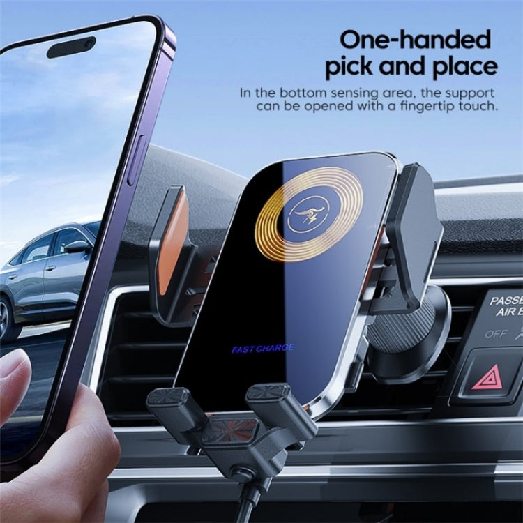 X15 Wireless Charger Mobile Phone Bracket Car Air Vent Cell Phone Mount Holder(Black) - Car Charger by PMC Jewellery | Online Shopping South Africa | PMC Jewellery | Buy Now Pay Later Mobicred