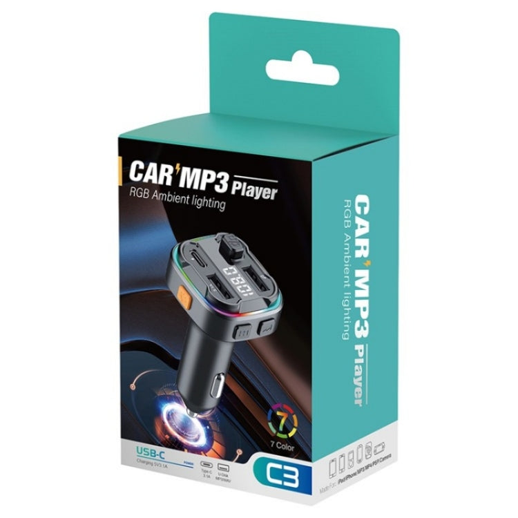 C3 Dual USB Car Charger Bluetooth Hands-free Call Adapter FM Transmitter Car MP3 Music Player - Car Charger by PMC Jewellery | Online Shopping South Africa | PMC Jewellery | Buy Now Pay Later Mobicred