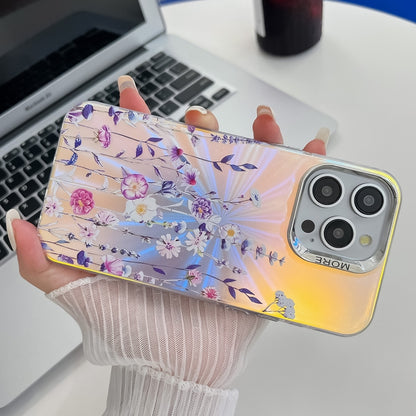 For iPhone 16 Pro Max Electroplating Laser Flower Texture TPU Phone Case(Chrysanthemum AH5) - iPhone 16 Pro Max Cases by PMC Jewellery | Online Shopping South Africa | PMC Jewellery | Buy Now Pay Later Mobicred