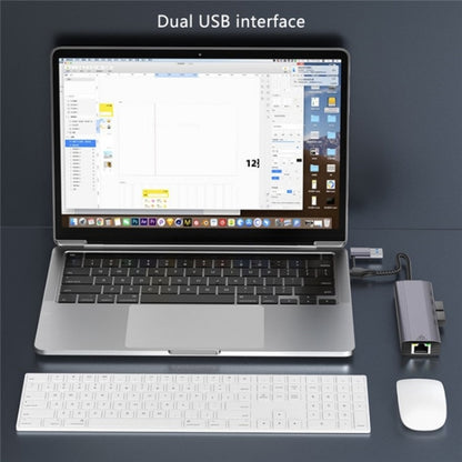 T513 USB-A / Type-C to USB3.0 x 3 + USB-C + Gigabit Laptop Adapter Docking Station - HUB with Lan adapter by PMC Jewellery | Online Shopping South Africa | PMC Jewellery | Buy Now Pay Later Mobicred