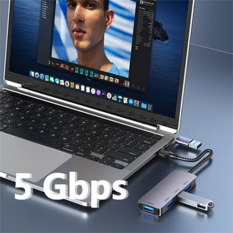 T203 USB + Type-C 3.0 Converter Hub 5Gbps USB 3.0 Data Transfer Adapter for Laptop / Tablet PC - USB 3.0 HUB by PMC Jewellery | Online Shopping South Africa | PMC Jewellery | Buy Now Pay Later Mobicred