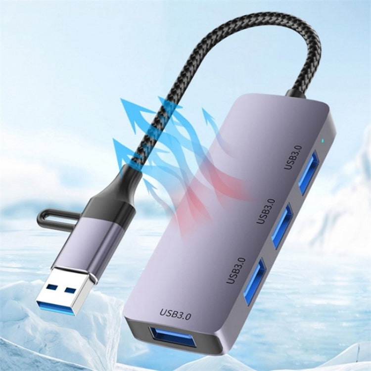 T203 USB + Type-C 3.0 Converter Hub 5Gbps USB 3.0 Data Transfer Adapter for Laptop / Tablet PC - USB 3.0 HUB by PMC Jewellery | Online Shopping South Africa | PMC Jewellery | Buy Now Pay Later Mobicred