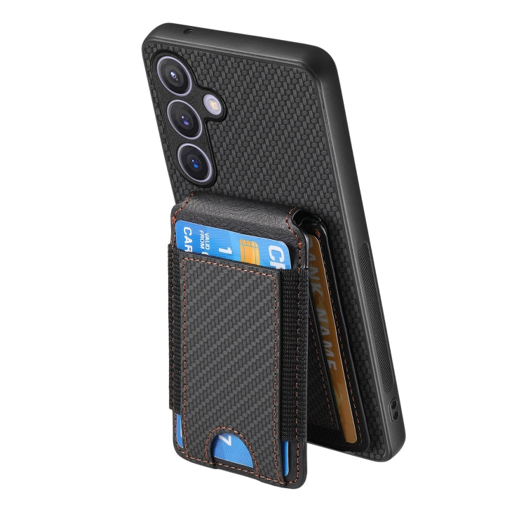 For Samsung Galaxy S24+ 5G Carbon Fiber Vertical Flip Wallet Stand Phone Case(Black) - Galaxy S24+ 5G Cases by PMC Jewellery | Online Shopping South Africa | PMC Jewellery | Buy Now Pay Later Mobicred