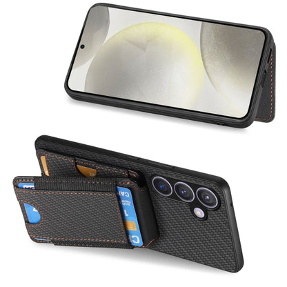 For Samsung Galaxy S24+ 5G Carbon Fiber Vertical Flip Wallet Stand Phone Case(Black) - Galaxy S24+ 5G Cases by PMC Jewellery | Online Shopping South Africa | PMC Jewellery | Buy Now Pay Later Mobicred