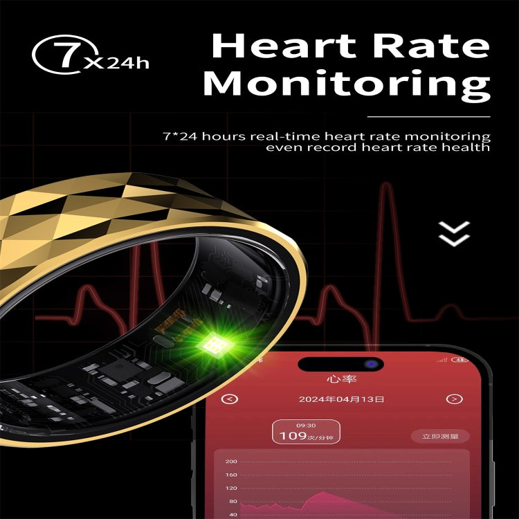 R12M SIZE 20 Smart Ring, Support Health Monitoring / Multiple Exercise Modes(Black) - free shipping - PMC TechLife - Order now!