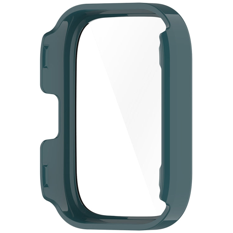 For Amazfit bip5 Unity PC + Tempered Glass Film Integrated Watch Protective Case(Pine Needle Green) - Watch Cases by PMC Jewellery | Online Shopping South Africa | PMC Jewellery | Buy Now Pay Later Mobicred