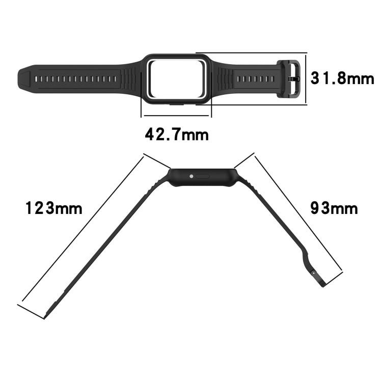 For  Huawei Band 8 Two Color Frame Integrated Silicone Watch Band(Purple) - free shipping - PMc TechLife - Order now!