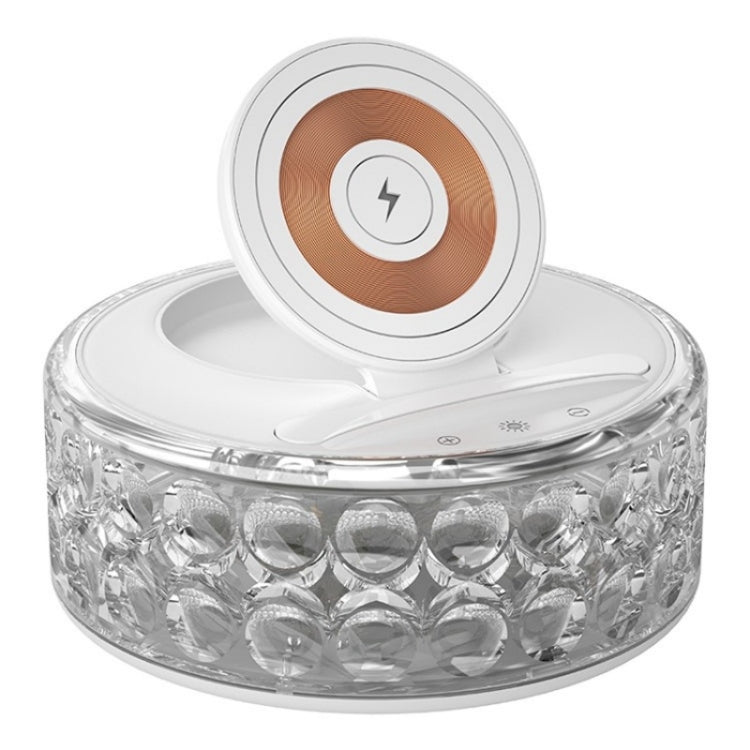 F11 Mobile Phone Holder Desktop Wireless Charger Dock Multi-Function Crystal Night Light - Wireless Charger by PMC Jewellery | Online Shopping South Africa | PMC Jewellery | Buy Now Pay Later Mobicred