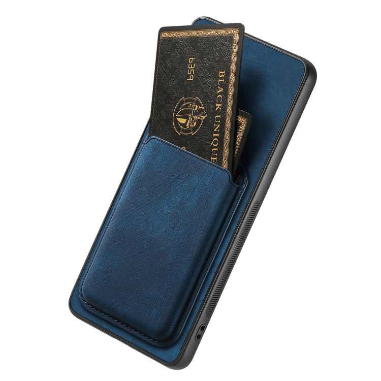 For Huawei Pura 70 Retro Leather Card Bag Magnetic Phone Case(Blue) - Huawei Cases by PMC Jewellery | Online Shopping South Africa | PMC Jewellery | Buy Now Pay Later Mobicred