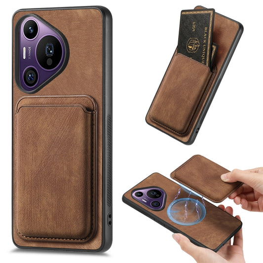 For Huawei Pura 70 Pro Retro Leather Card Bag Magnetic Phone Case(Brown) - Huawei Cases by PMC Jewellery | Online Shopping South Africa | PMC Jewellery | Buy Now Pay Later Mobicred