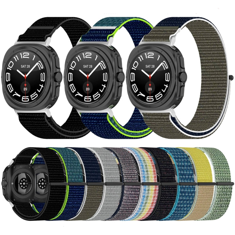 For Samsung Galaxy Watch Ultra 47mm Loop Nylon Hook and Loop Fastener Watch Band(Seashell Color) - Watch Bands by PMC Jewellery | Online Shopping South Africa | PMC Jewellery | Buy Now Pay Later Mobicred