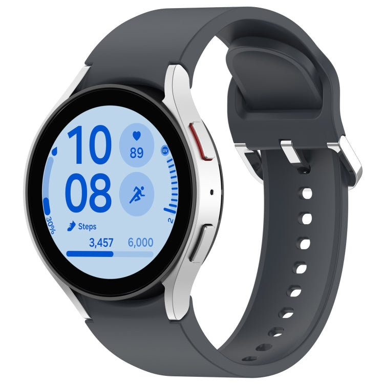 For Samsung Galaxy Watch FE 40mm Solid Color Silver Buckle Quick Release Silicone Watch Band(Gray) - free shipping - PMC TechLife - Order now!