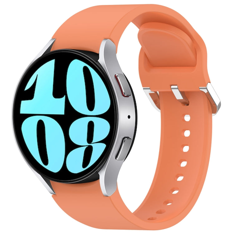 For Samsung Galaxy Watch 6 40mm Solid Color Silver Buckle Quick Release Silicone Watch Band(Orange) - free shipping - PMC TechLife - Order now!