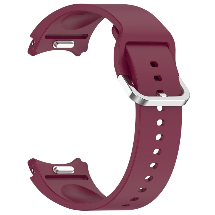 For Samsung Galaxy Watch 4 40mm Solid Color Silver Buckle Quick Release Silicone Watch Band(Wine Red) - free shipping - PMC TechLife - Order now!