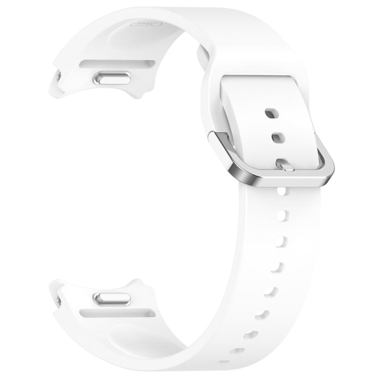 For Samsung Galaxy Watch 7 40mm Solid Color Silver Buckle Quick Release Silicone Watch Band(White) - free shipping - PMC TechLife - Order now!