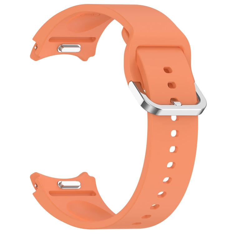 For Samsung Galaxy Watch 7 40mm Solid Color Silver Buckle Quick Release Silicone Watch Band(Orange) - free shipping - PMC TechLife - Order now!