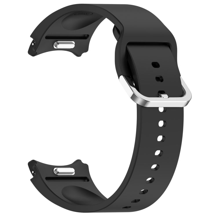 For Samsung Galaxy Watch 7 40mm Solid Color Silver Buckle Quick Release Silicone Watch Band(Black) - free shipping - PMC TechLife - Order now!