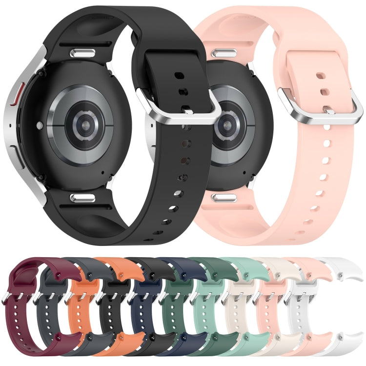 For Samsung Galaxy Watch 7 44mm Solid Color Silver Buckle Quick Release Silicone Watch Band(Black) - free shipping - PMC TechLife - Order now!