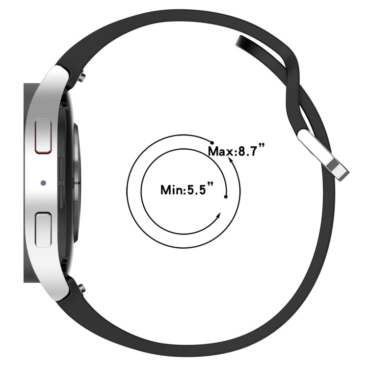 For Samsung Galaxy Watch 5  44mm Solid Color Silver Buckle Quick Release Silicone Watch Band(Black) - free shipping - PMC TechLife - Order now!