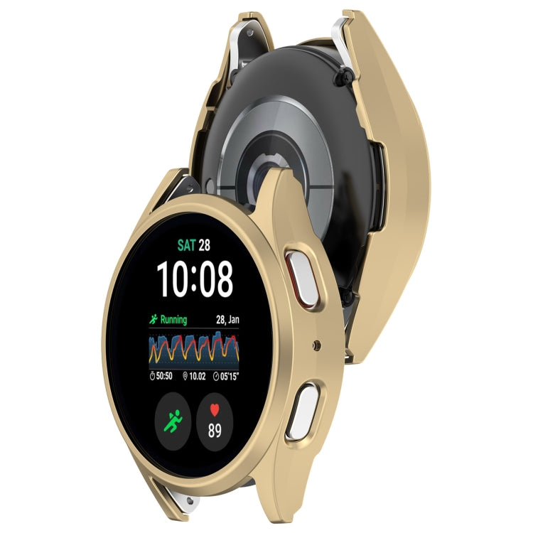 For Sansung Galaxy Watch 7 44mm Half Pack Hollow PC Watch Protective Case(Champaign Gold) - Watch Cases by PMC Jewellery | Online Shopping South Africa | PMC Jewellery | Buy Now Pay Later Mobicred