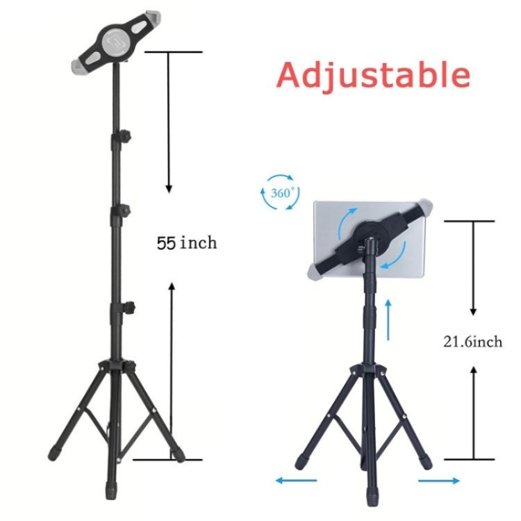 XWJ-LP002 For 7.9-12 inch Tablet Portable 360 Degree Rotation  Aluminum Alloy Tripod - Stand by PMC Jewellery | Online Shopping South Africa | PMC Jewellery | Buy Now Pay Later Mobicred