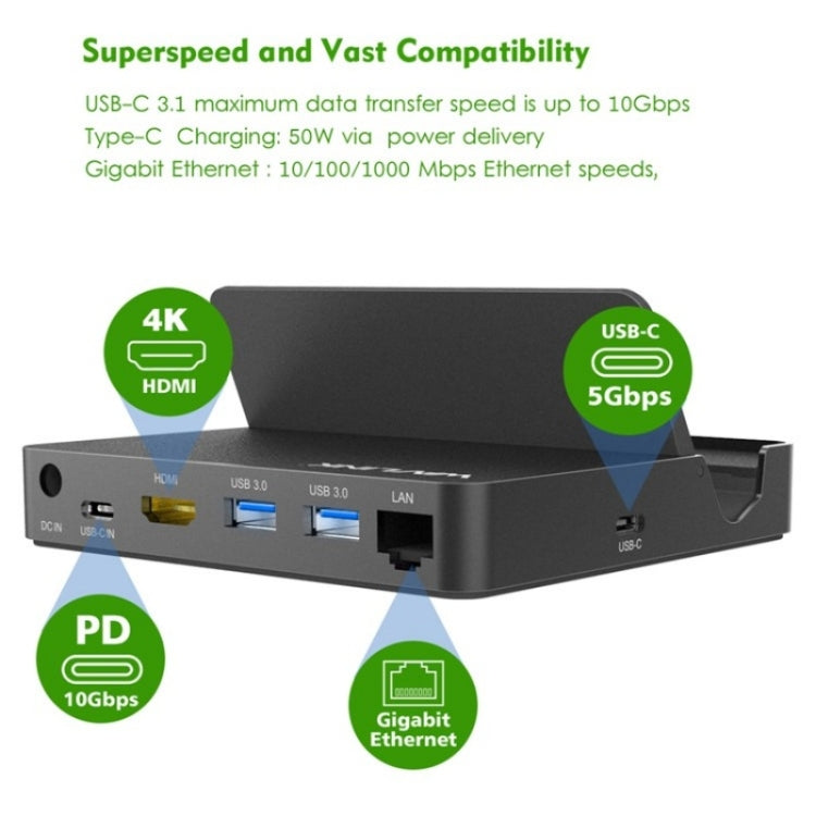 WAVLINK UHP3D01G Gigabit Ethernet USB 3.0 Multi-Function HUB 4K HD Docking Station(US Plug) - USB 3.0 HUB by WAVLINK | Online Shopping South Africa | PMC Jewellery | Buy Now Pay Later Mobicred