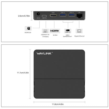 WAVLINK UHP3D01G Gigabit Ethernet USB 3.0 Multi-Function HUB 4K HD Docking Station(AU Plug) - USB 3.0 HUB by WAVLINK | Online Shopping South Africa | PMC Jewellery | Buy Now Pay Later Mobicred