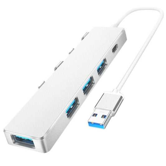 ADS-301A USB 3.0 to Type-C + USB 3.0 / 2.0 4-Ports Hub Laptop Expander(Silver) - USB 3.0 HUB by PMC Jewellery | Online Shopping South Africa | PMC Jewellery | Buy Now Pay Later Mobicred