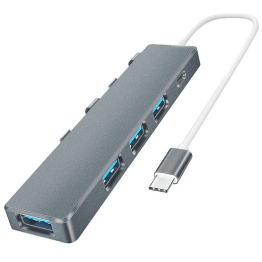 ADS-301C USB-C / Type-C to USB-C + USB 3.0 + 3 x USB 2.0 Expander HUB(Grey) - USB HUB by PMC Jewellery | Online Shopping South Africa | PMC Jewellery | Buy Now Pay Later Mobicred