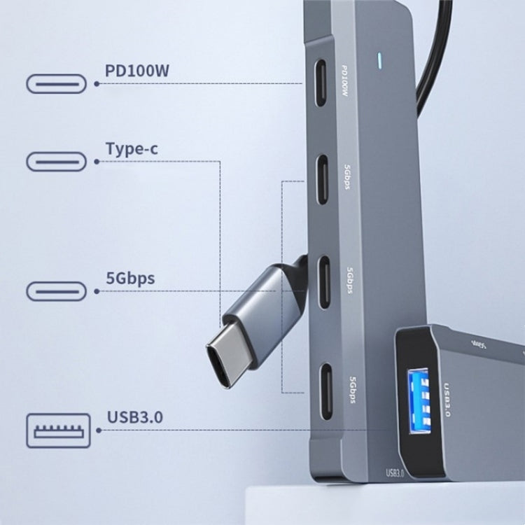 ADS-311C Support PD 100W Fast Charging Converter 5 Port Hub Type-C Hub Adapter - USB HUB by PMC Jewellery | Online Shopping South Africa | PMC Jewellery | Buy Now Pay Later Mobicred