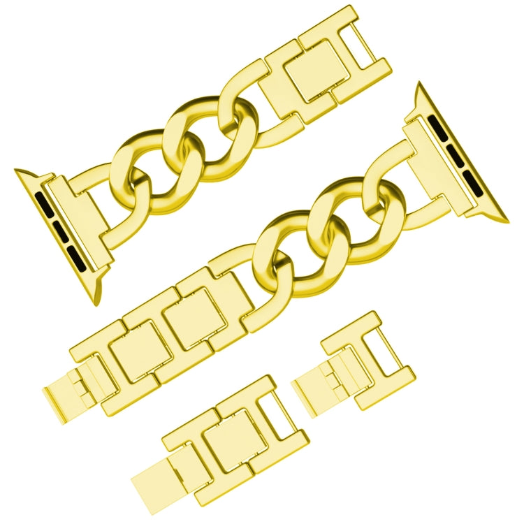 For Apple Watch Series 6 44mm Quick-Release Metal Chain Watch Band(Gold) - free shipping - PMC TechLife - Order now!