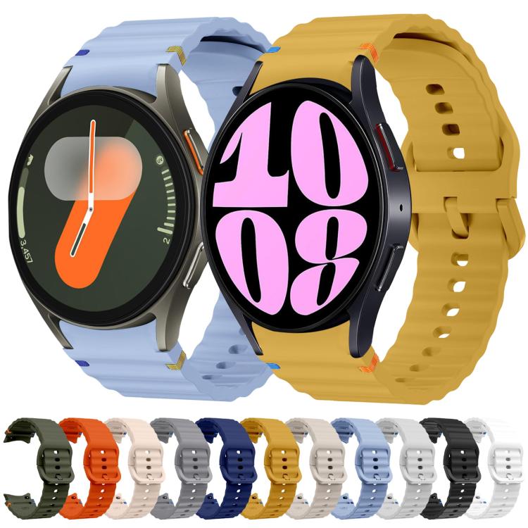 For Samsung Galaxy Watch 6 40 / 44mm Wave Pattern Stitched Silicone Watch Band(Dark Gray) - free shipping - PMC TechLife - Order now!