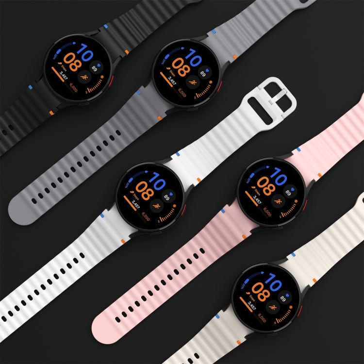For Samsung Galaxy Watch 4 Classic 42 / 46mm Wave Pattern Stitched Silicone Watch Band(Orange) - free shipping - PMC TechLife - Order now!