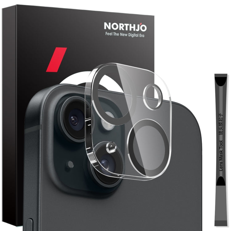 For iPhone 15 / 15 Plus NORTHJO Camera Lens Protector 3D Night Shot Tempered Glass Film(Black) - iPhone 15 Plus Tempered Glass by NORTHJO | Online Shopping South Africa | PMC Jewellery | Buy Now Pay Later Mobicred