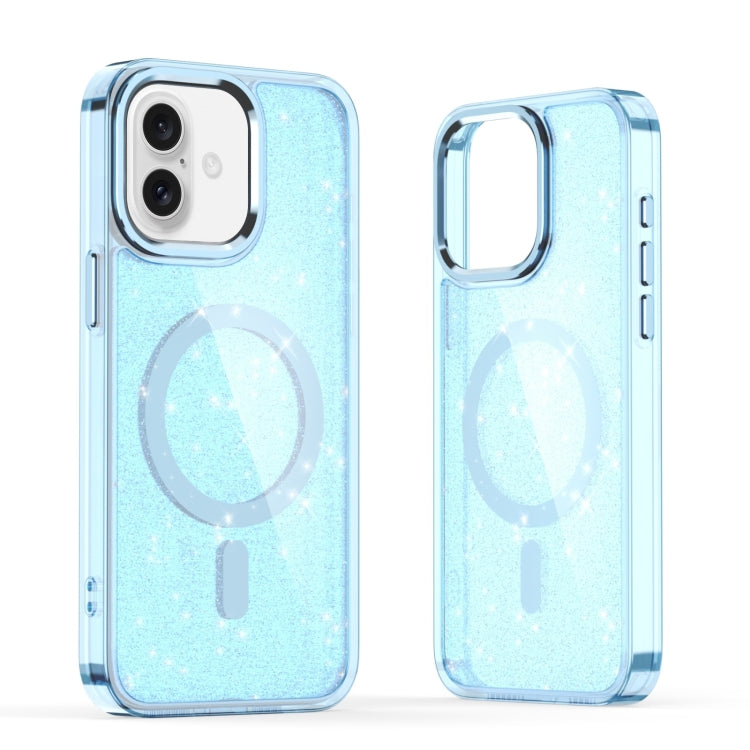 For iPhone 16 Plus Glitter MagSafe Shockproof Phone Case(Blue) - iPhone 16 Plus Cases by PMC Jewellery | Online Shopping South Africa | PMC Jewellery | Buy Now Pay Later Mobicred