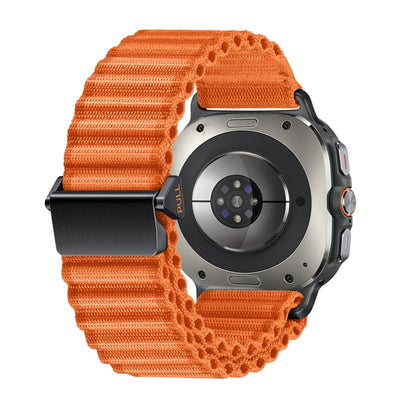 For Samsung Galaxy Watch Ultra 47mm Ocean Style Magnetic Buckle Braided Watch Band(Orange) - Watch Bands by PMC Jewellery | Online Shopping South Africa | PMC Jewellery | Buy Now Pay Later Mobicred