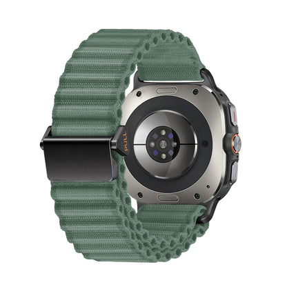 For Samsung Galaxy Watch Ultra 47mm Ocean Style Magnetic Buckle Braided Watch Band(Army Green) - Watch Bands by PMC Jewellery | Online Shopping South Africa | PMC Jewellery | Buy Now Pay Later Mobicred