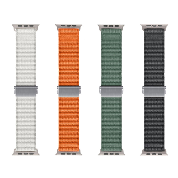 For Apple Watch Ultra 49mm Off Road Magnetic Buckle Braided Nylon Watch Band(Army Green) - Watch Bands by PMC Jewellery | Online Shopping South Africa | PMC Jewellery | Buy Now Pay Later Mobicred