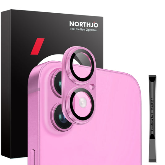 For iPhone 16 / 16 Plus NORTHJO Matte Camera Lens Protector Tempered Glass Rear Lens Film(Rose) - iPhone 16 Tempered Glass by NORTHJO | Online Shopping South Africa | PMC Jewellery | Buy Now Pay Later Mobicred