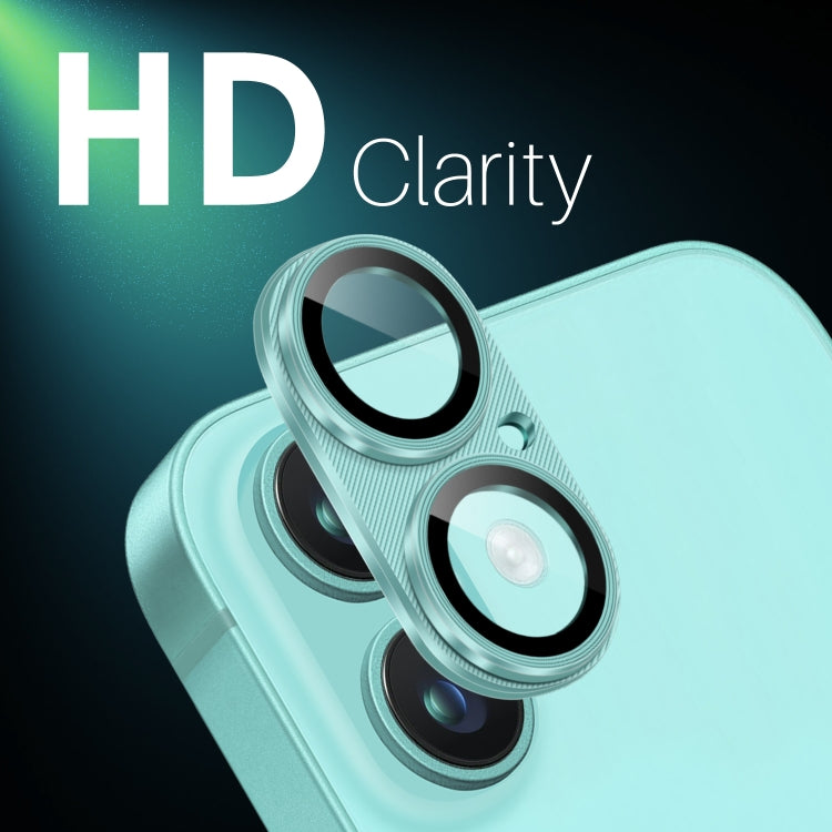 For iPhone 16 / 16 Plus NORTHJO CD Vein Camera Lens Protector Tempered Glass Rear Lens Film(Cyan) - iPhone 16 Tempered Glass by NORTHJO | Online Shopping South Africa | PMC Jewellery | Buy Now Pay Later Mobicred