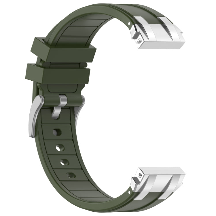 For Amazfit GTS 2e 20mm Quick Release Silver Buckle Royal Silicone Watch Band(Olive Green) - free shipping - PMC TechLife - Order now!