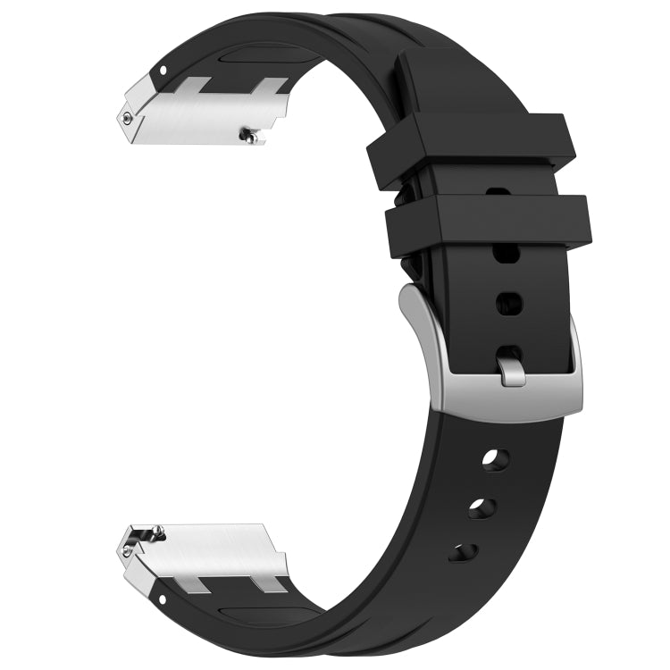 For Amazfit GTS 2 Mini 20mm Quick Release Silver Buckle Royal Silicone Watch Band(Black) - free shipping - PMC TechLife - Order now!
